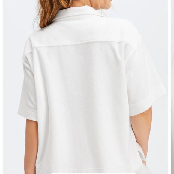 Fabletics Island Terry Boxy Button Up White XL‎ NWT IN PACKAGING - Picture 2 of 4